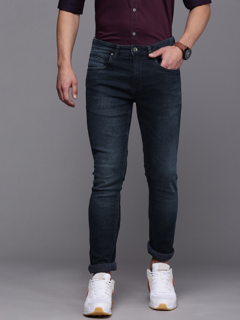 

Louis Philippe Jeans Men Navy Blue Slim Fit Low-Rise Stretchable Jeans