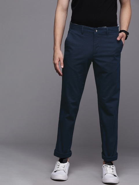 

Louis Philippe Sport Men Navy Blue Slim Fit Low-Rise Regular Trousers