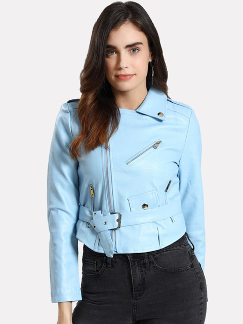 

iki chic Women Blue Crop Tailored Jacket