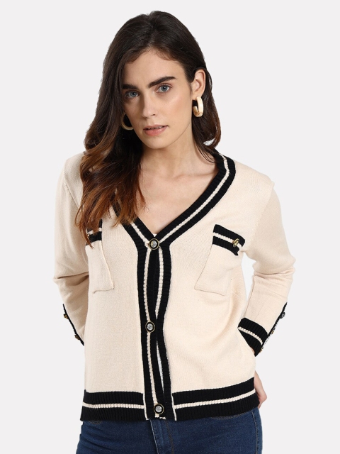 

iki chic Women White & Beige Cardigan
