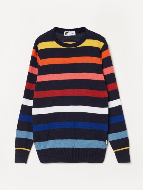 

Fame Forever by Lifestyle Boys Navy Blue & Red Striped Cotton Pullover