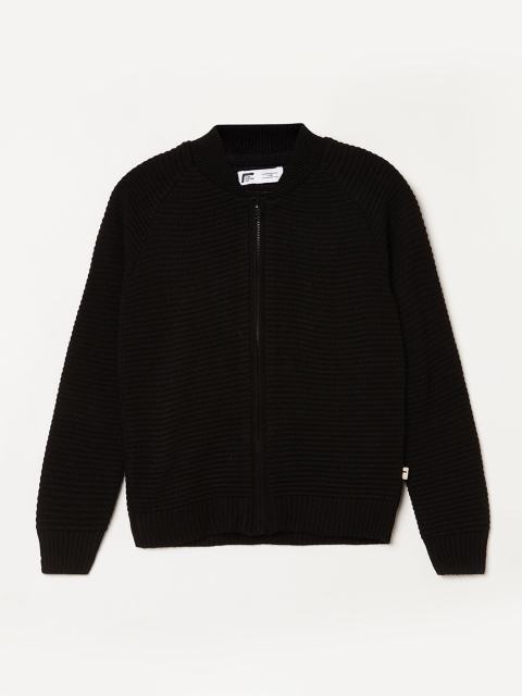 

Fame Forever by Lifestyle Boys Black Ribbed Knitted Acrylic Cardigan