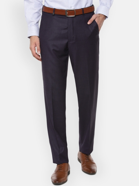 

Van Heusen Men Navy Blue Formal Trousers