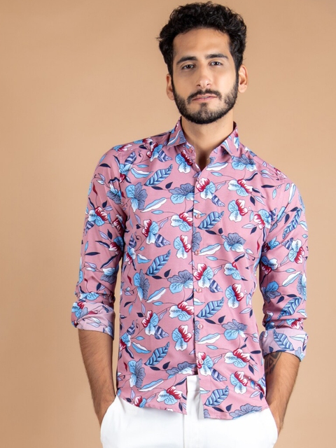 

Tistabene Men Pink Floral Opaque Printed Casual Shirt