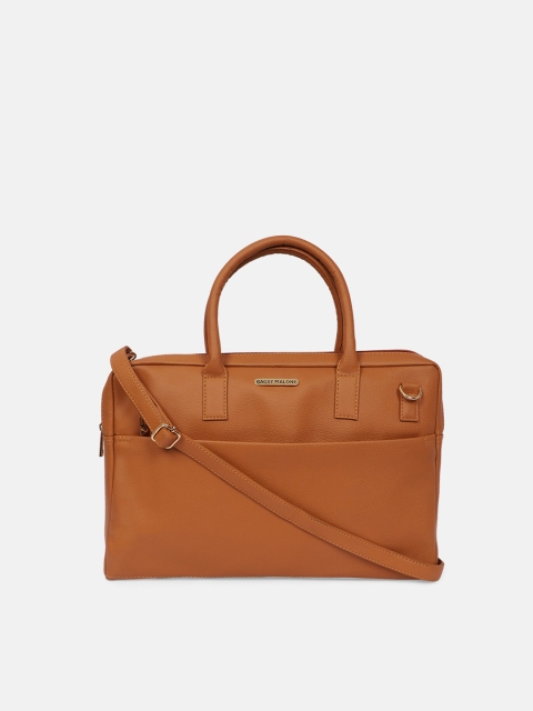 

Bagsy Malone Unisex Tan Brown Textured PU Laptop Bag