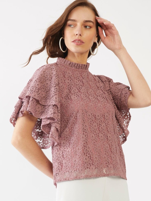 

Zink London Pink Lace Regular Top