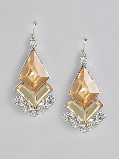 

Anouk Mustard Yellow Silver-Plated Geometric Drop Earrings
