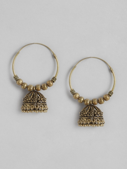 

Anouk Antique Gold-Plated Dome Shaped Jhumkas