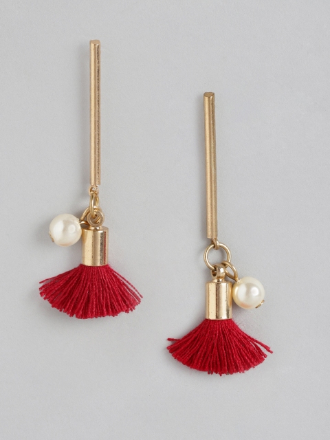 

Anouk Gold-Plated Red Contemporary Drop Earrings