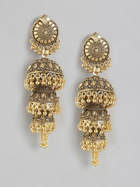 

Anouk Gold-Plated Antique Dome Shaped Jhumkas Earrings