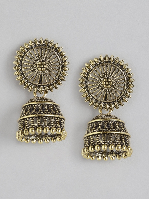 

Anouk Antique Gold Plated Dome Shaped Jhumkas