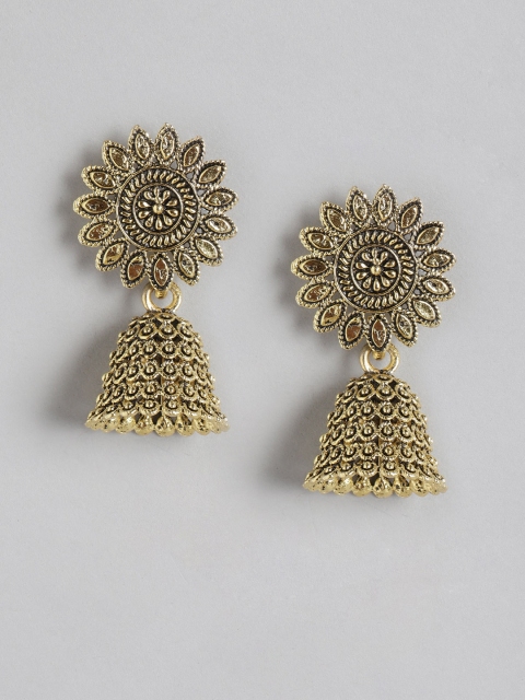 

Anouk Antique Gold-Plated Dome Shaped Jhumkas