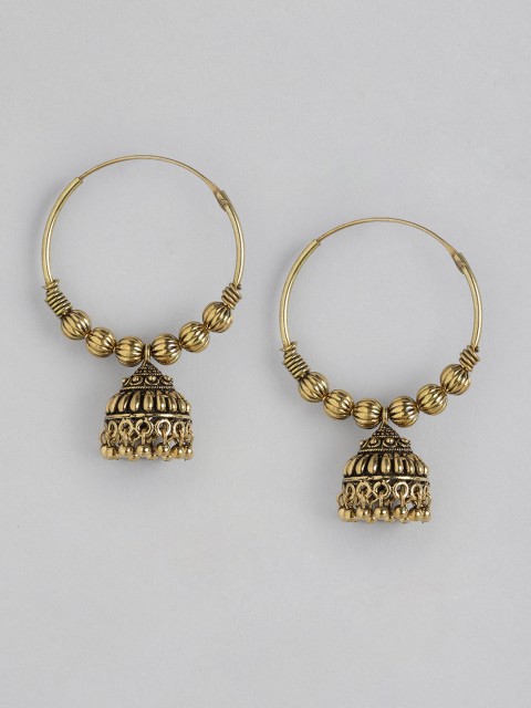 

Anouk Antique Gold-Plated Circular Jhumkas Earrings