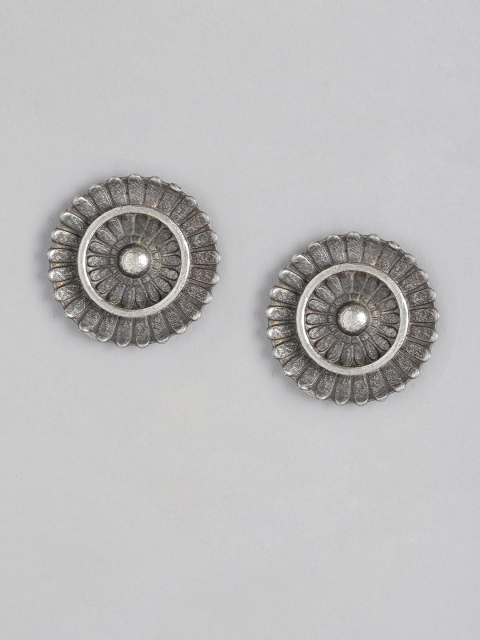 

Anouk Black Silver-plated Circular Studs Earrings