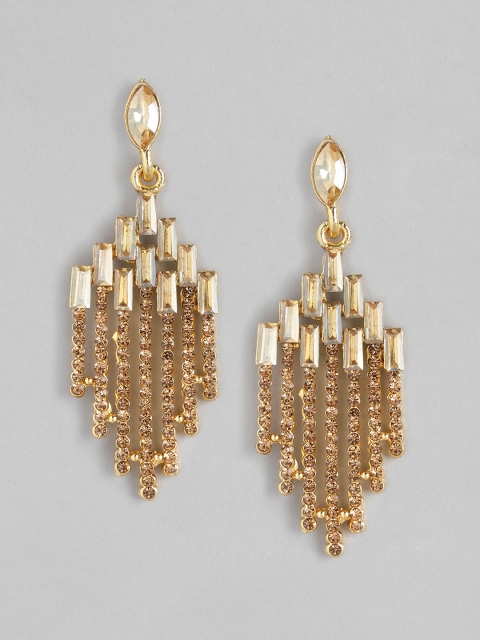 

Anouk Gold-Plated Stone Studded Geometric Drop Earrings