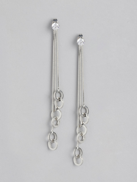 

Anouk Silver-Plated Stone Studded Contemporary Jacket Drop Earrings