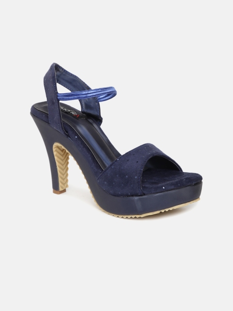 

VAYONAA Navy Blue PU Sandals with Bows