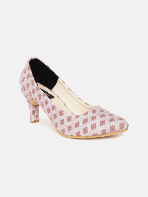 

VAYONAA Pink Printed PU Pumps