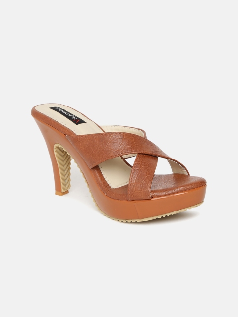 

VAYONAA Tan PU Slim Heel Sandals