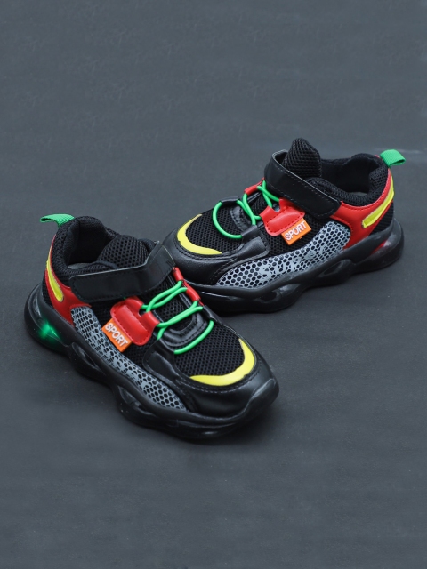 

FEETWELL SHOES Unisex Kids Black Sneakers