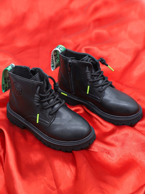 

FEETWELL SHOES Kids Black Flat Boots