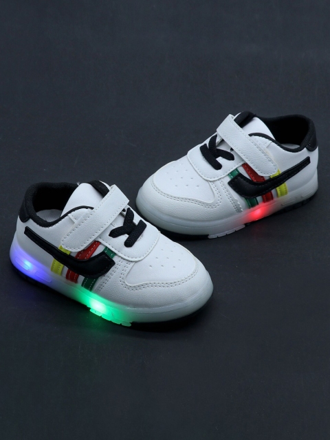 

FEETWELL SHOES Unisex Kids White LED Sneakers