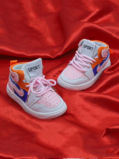 

FEETWELL SHOES Unisex Kids Pink Colourblocked Sneakers