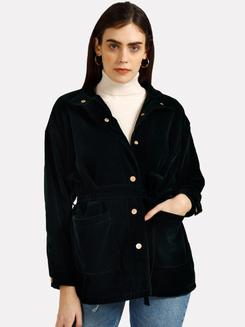 

iki chic Women Green Open Front Jacket