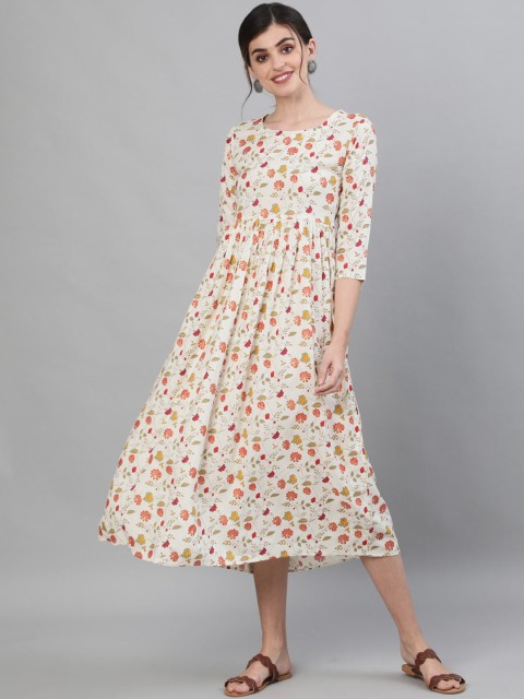 

GULMOHAR JAIPUR White Floral Midi Dress