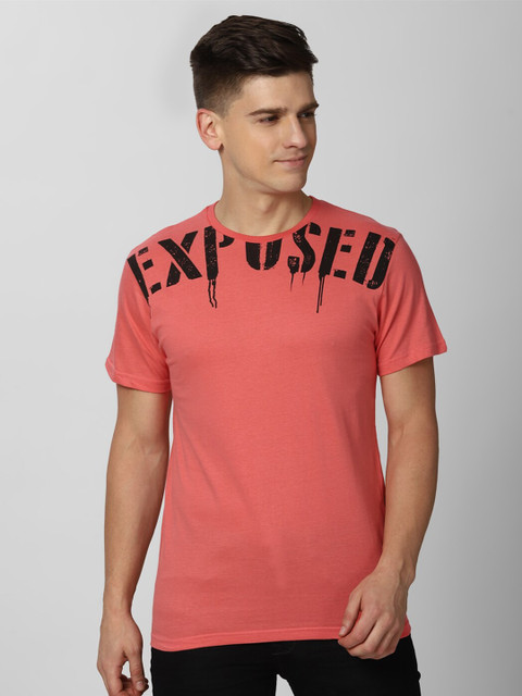 

Peter England Casuals Men Red Pure Cotton Printed Slim Fit Pure Cotton T-shirt