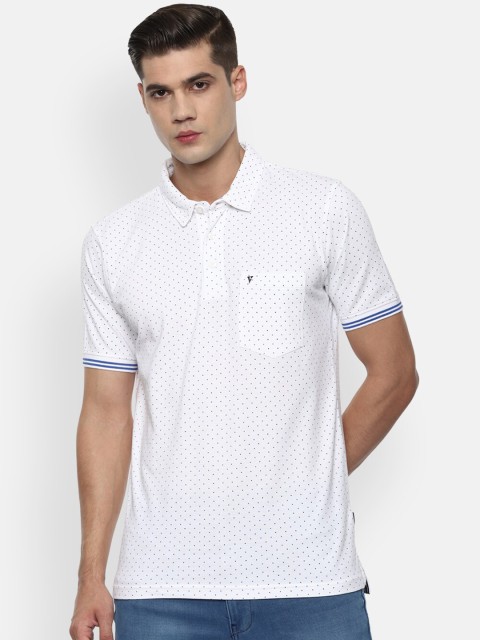 

Van Heusen Sport Men White Printed Polo Collar Pure Cotton T-shirt