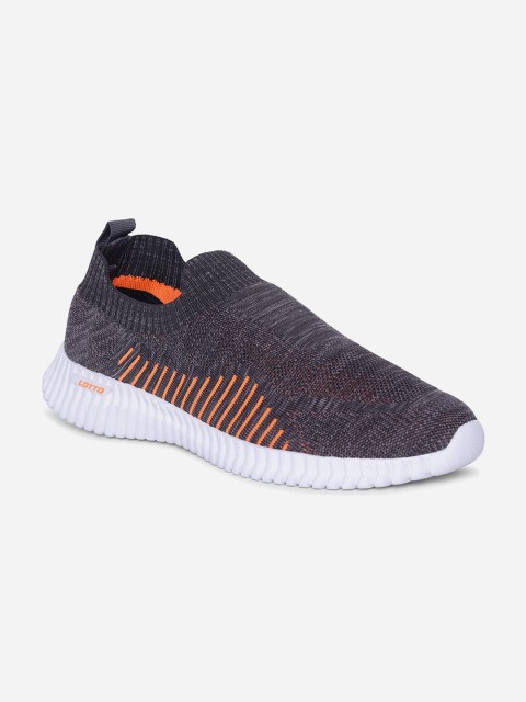 

Lotto Men Grey Woven Design Slip-On Lightweight Sneakers