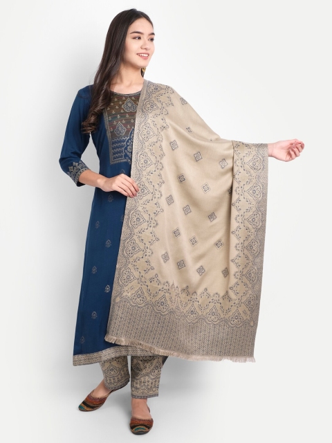 

HK colours of fashion Blue & Beige Woven Design Viscose Rayon Unstitched Dress Material