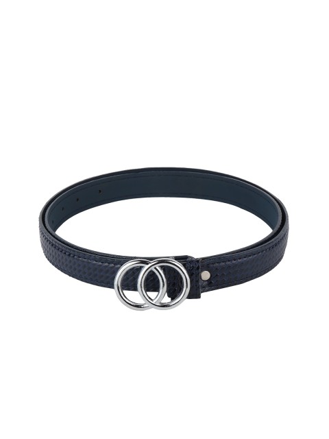 

Swiss Design Women Navy Blue Textured PU Belt