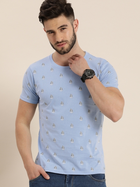 

Moda Rapido Men Blue Floral Printed T-shirt