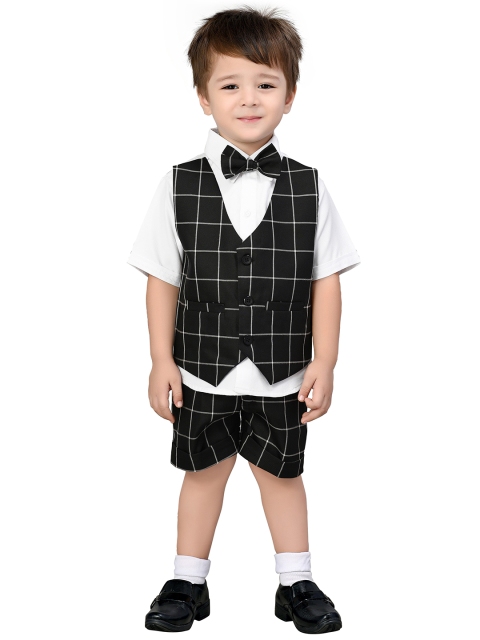 

Jeetethnics Boys Black & White Shirt with Shorts