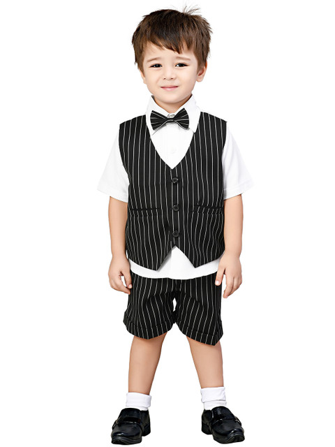 

Jeetethnics Boys White & Black Shirt with Shorts