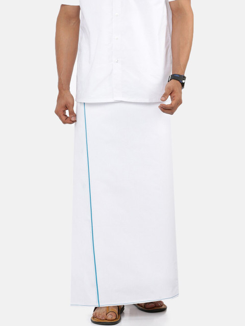 

RAMRAJ COTTON Men White Solid Pure Cotton Dhoti