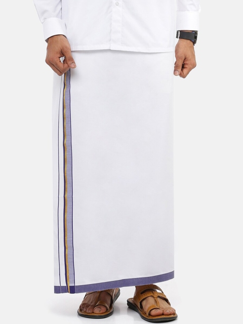 

RAMRAJ COTTON Men White Solid Pure Cotton Dhoti