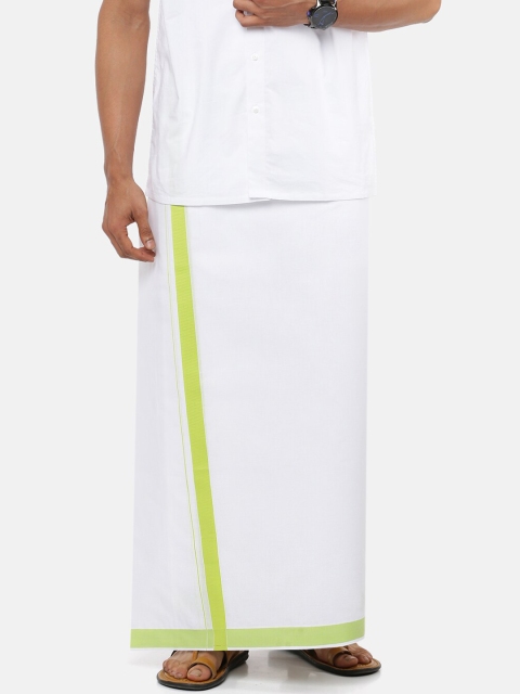 

RAMRAJ COTTON Men White Solid Pure Cotton Dhoti