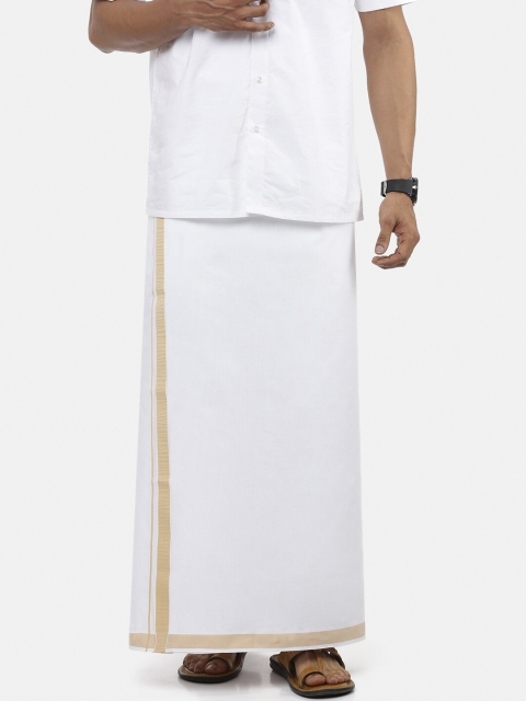 

RAMRAJ COTTON Men White Solid Pure Cotton Dhoti
