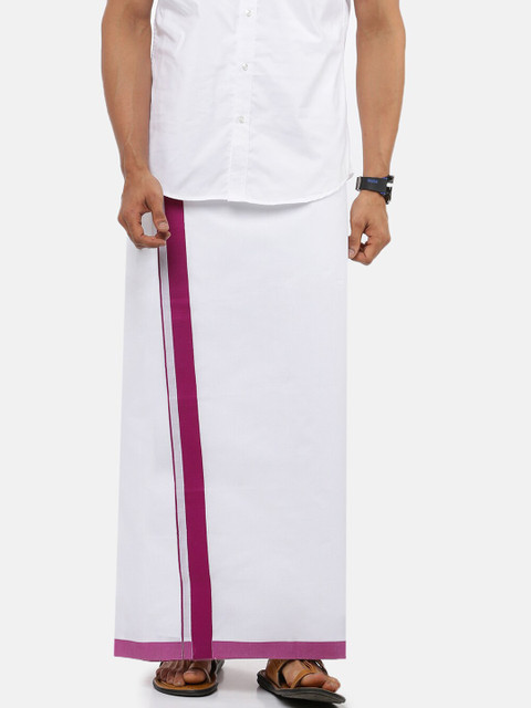 

RAMRAJ COTTON Men White Solid Pure Cotton Dhoti