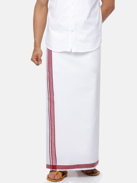 

RAMRAJ COTTON Men White Solid Pure Cotton Dhoti