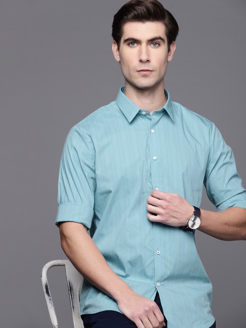 

Louis Philippe Sport Men Blue Super Slim Fit Opaque Striped Formal Shirt