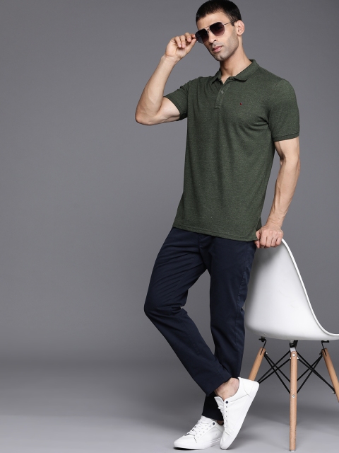 

Louis Philippe Sport Men Olive Green Polo Collar T-shirt