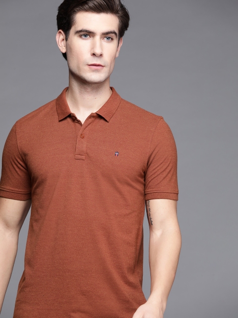 

Louis Philippe Sport Men Brown Solid Polo Collar Slim Fit T-shirt