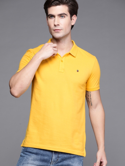 

Louis Philippe Sport Men Yellow Solid Polo Collar Slim Fit T-shirt