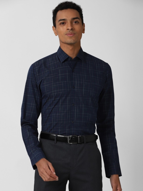 

Peter England Men Navy Blue Slim Fit Printed Formal Shirt
