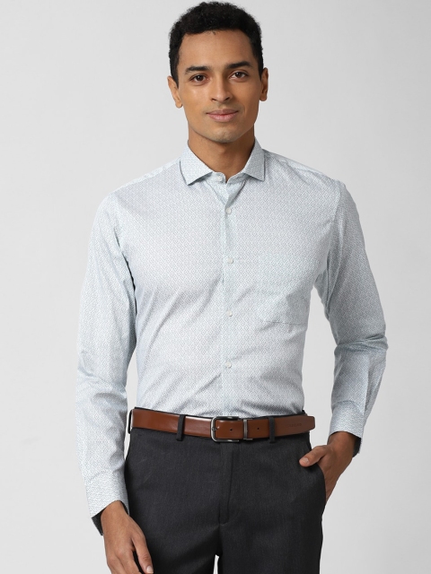 

Peter England Men White Slim Fit Opaque Printed Formal Shirt