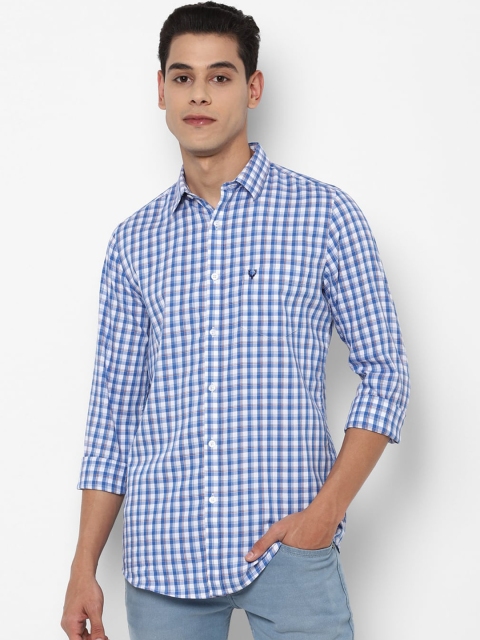 

Allen Solly Men Blue & White Slim Fit Gingham Checks Opaque Cotton Casual Shirt